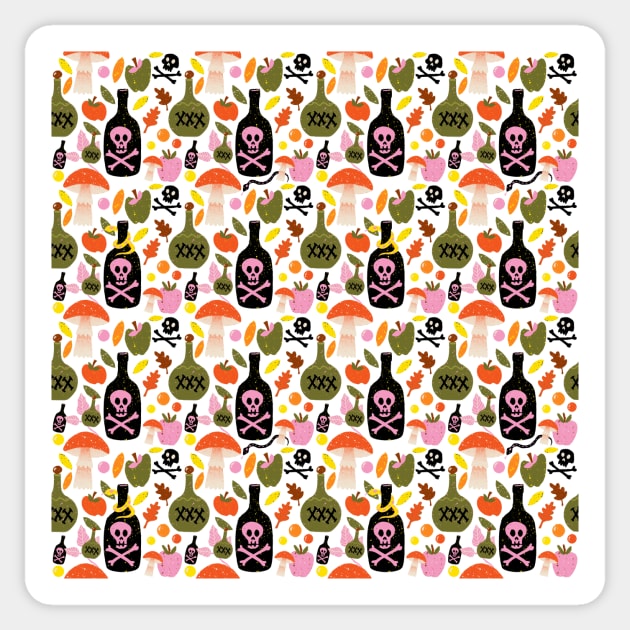 Halloween Poison Pattern Sticker by MollyFergusonArt